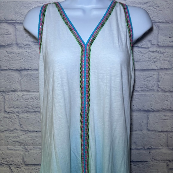 Pitusa PIMA SUNDRESS Swimsuit Cover Up White Blue Ombre Beach Resort Wear - Picture 3 of 16